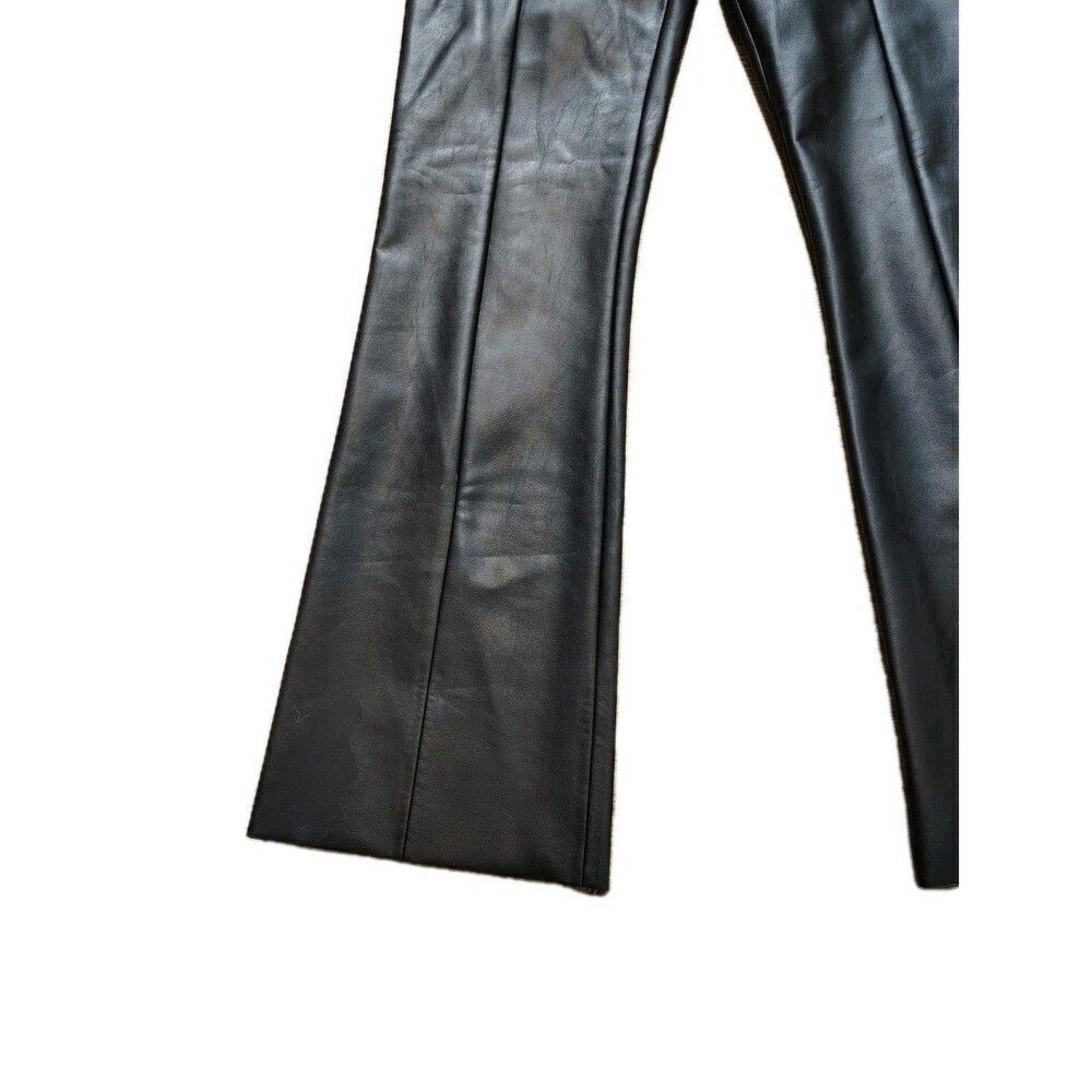 Wolford Womens Black Vegan Leather Crop Flare Pants Size 4 High Rise Minimalist - Picture 3 of 14